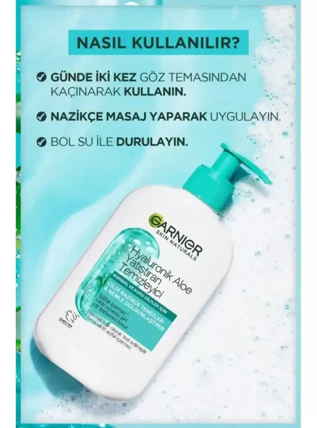 Garnier Hyaluronik Aloe Yatıştıran Temizleyici - Normal & Kuru Ciltler - 250 ml - 3