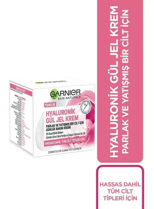 Garnier Hyaluronik Gül Jel Krem - Parlak ve Yatışmış Bir Cilt İçin Günlük Bakım Kremi - 50 ml - Garnier