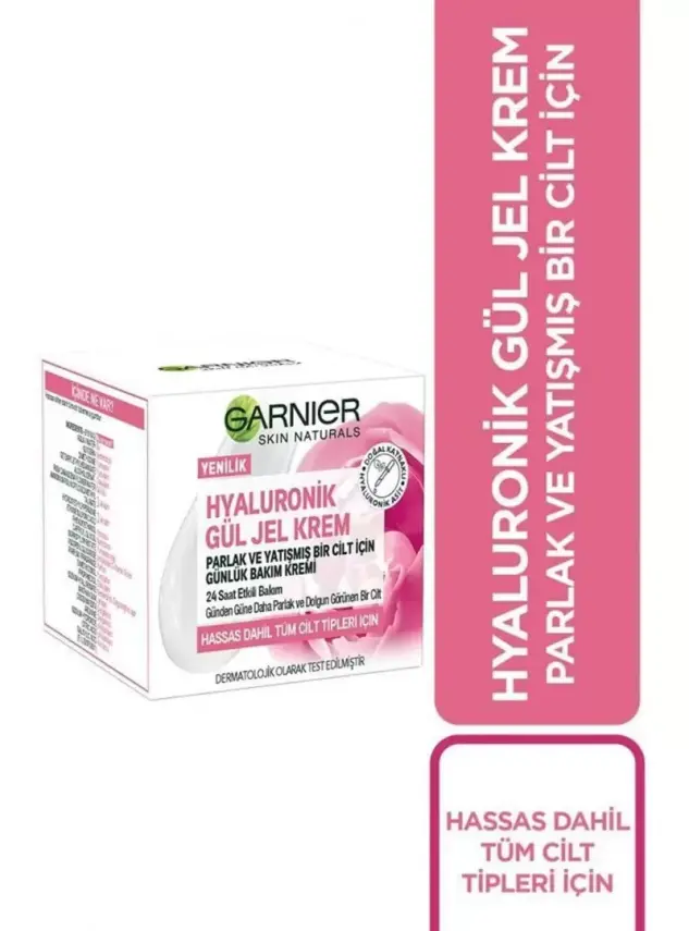 Garnier Hyaluronik Gül Jel Krem - Parlak ve Yatışmış Bir Cilt İçin Günlük Bakım Kremi - 50 ml - 1