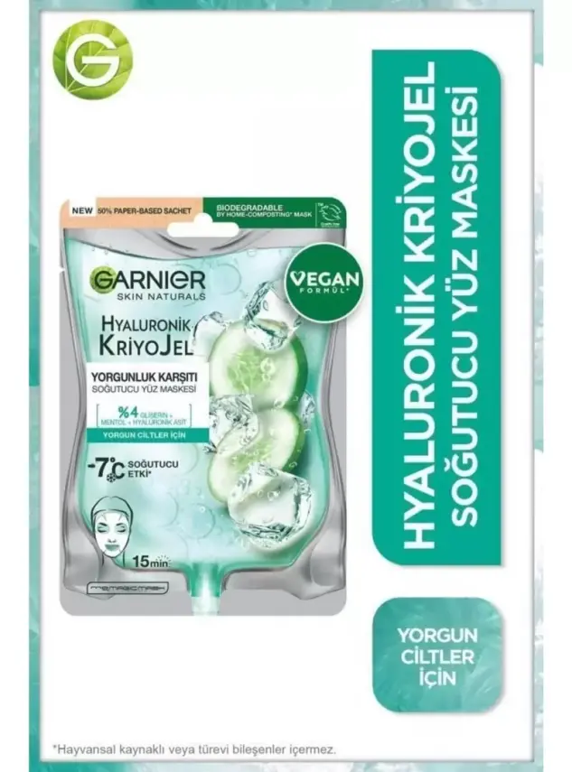 Garnier Hyaluronik Kriyojel Yorgunluk Karşıtı Soğutucu Yüz Maskesi 27 gr - 1