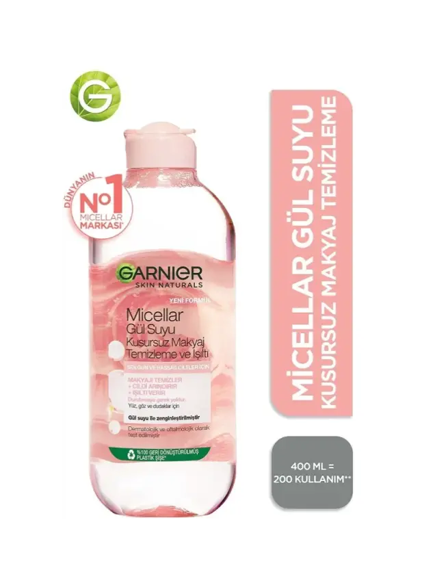 Garnier Micellar Gül Suyu Kusursuz Makyaj Temizleme & Işıltı 400 ml - 2