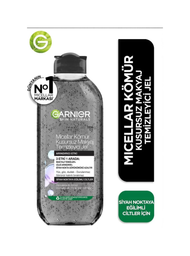 Garnier Miceller Kömür Kusursuz Makyaj Temizleyici Jel 400 ml - Garnier