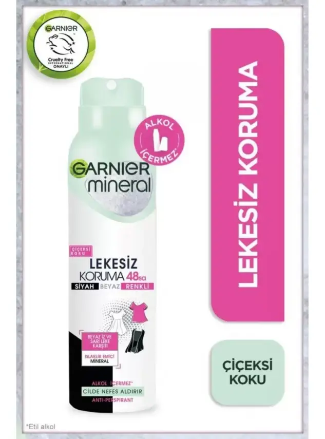 Garnier Mineral Lekesiz Koruma Çiçeksi Koku Deodorant 150 ml - 1