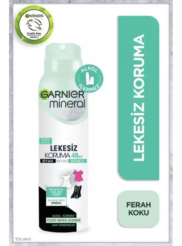 Garnier Mineral Lekesiz Koruma Ferah Koku Sprey Deodorant 150 ml - 1