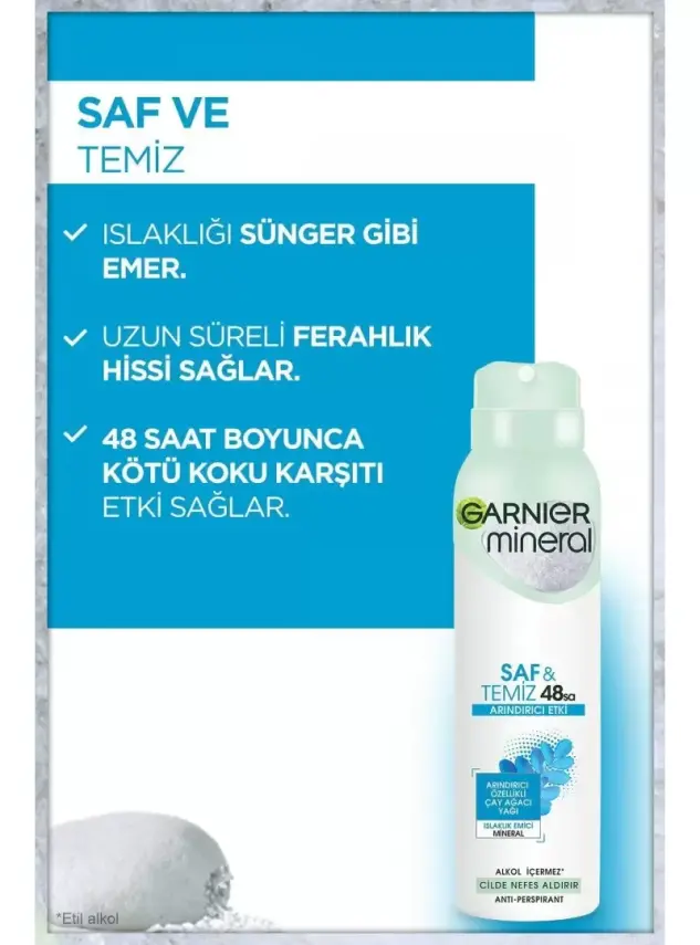 Garnier Mineral Saf&Temiz Sprey Deodorant 150 ml - 3