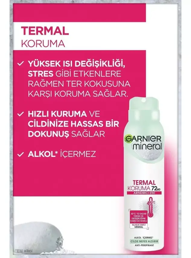 Garnier Mineral Termal Koruma Sprey Deodorant 150 ml - 4