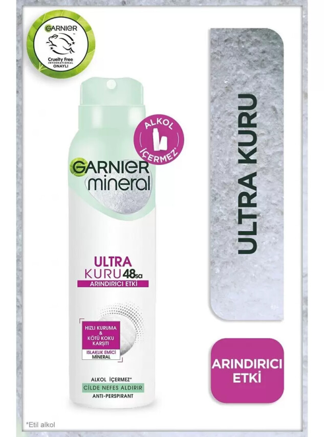 Garnier Mineral Ultra Kuru Sprey Deodorant 150 ml - Garnier