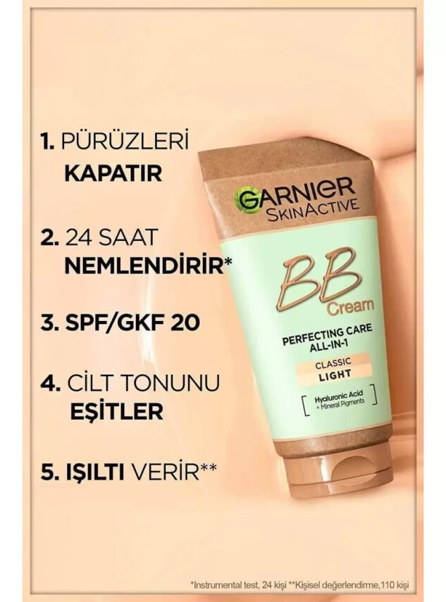 Garnier Mucizevi Cilt Kusursuzlaştırıcı BB Krem - Açık Ton - Spf15 50 ml - Garnier