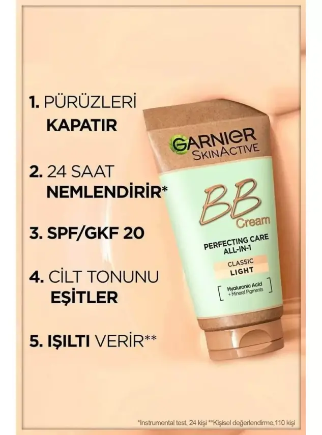 Garnier Mucizevi Cilt Kusursuzlaştırıcı BB Krem - Açık Ton - Spf15 50 ml - 1