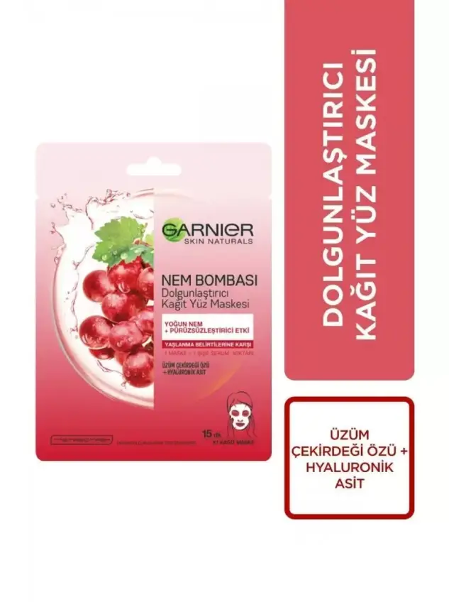 Garnier Nem Bombası Dolgunlaştırıcı Kağıt Yüz Maskesi 28 gr - 1