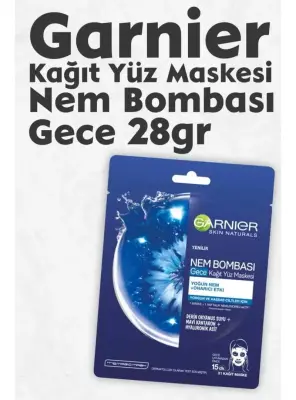 Garnier Nem Bombası Gece Kağıt Yüz Maskesi 28 gr - 3