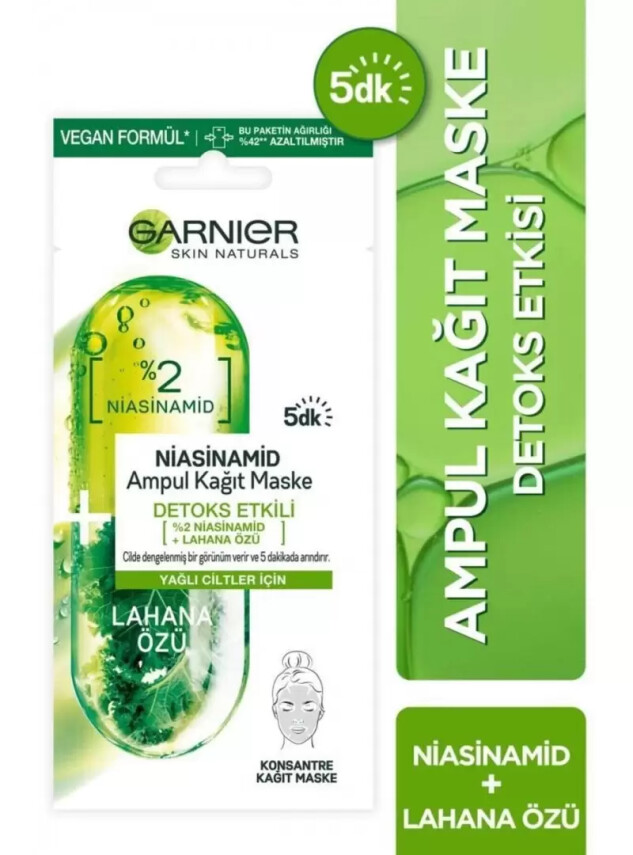 Garnier Niacinamide Detoks Etkili Ampul Kağıt Maske 15 gr - Garnier