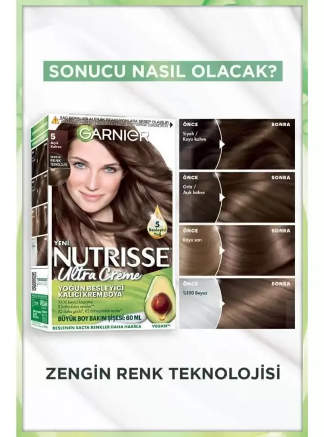 Garnier Nutrisse Ultra Creme 5 Açık Kahve Yoğun Besleyici Kalıcı Krem Boya - 2