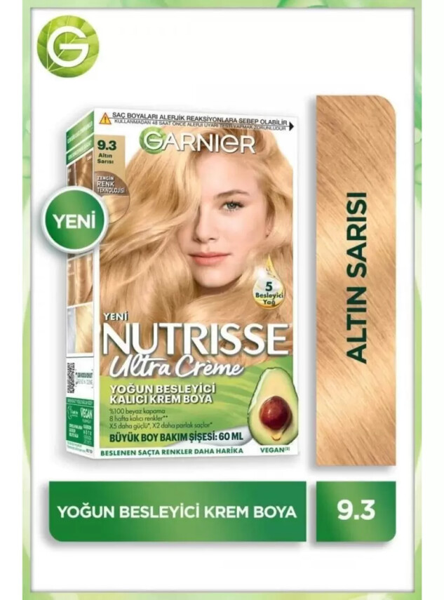 Garnier Nutrisse Ultra Creme 9.3 Altın Sarısı Yoğun Besleyici Kalıcı Krem Boya - Garnier
