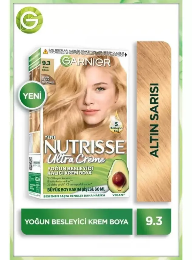 Garnier Nutrisse Ultra Creme 9.3 Altın Sarısı Yoğun Besleyici Kalıcı Krem Boya - 1