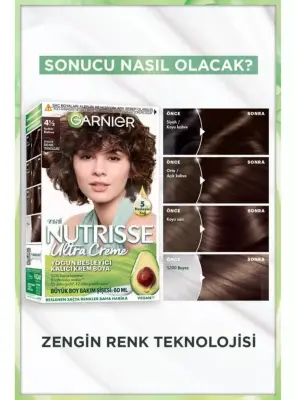 Garnier Nutrisse Yoğun Besleyici Kalıcı Krem Saç Boyası 4 1:2 Işıltılı Kahve - 2