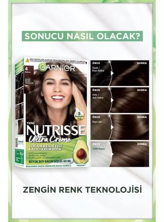 Garnier Nutrisse Yoğun Besleyici Kalıcı Krem Saç Boyası 4 Kahve - 2