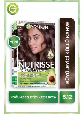 Garnier Nutrisse Yoğun Besleyici Kalıcı Krem Saç Boyası 5.12 Büyüleyici Küllü Kahve - 1