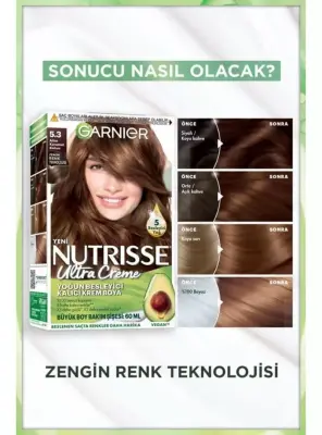Garnier Nutrisse Yoğun Besleyici Kalıcı Krem Saç Boyası 5.3 Altın Karamel Kahve - 2