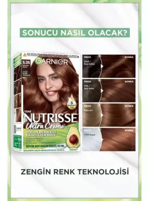 Garnier Nutrisse Yoğun Besleyici Kalıcı Krem Saç Boyası 5.35 Çikolata Kahve - 2