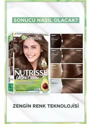Garnier Nutrisse Yoğun Besleyici Kalıcı Krem Saç Boyası 6 Koyu Kumral - 2