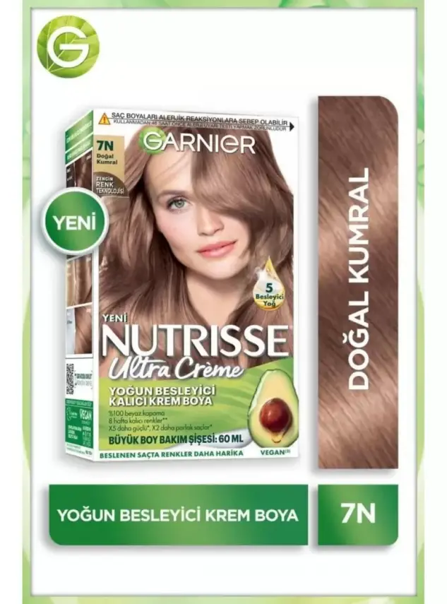 Garnier Nutrisse Yoğun Besleyici Kalıcı Krem Saç Boyası 7n Doğal Kumral - 1