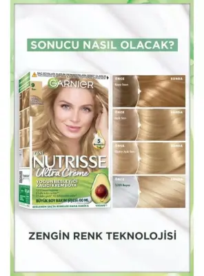 Garnier Nutrisse Yoğun Besleyici Kalıcı Krem Saç Boyası 9 Sarı - 2