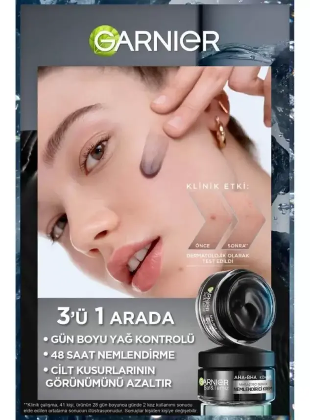 Garnier Saf ve Temiz AHA&BHA Kömür Matlaştırıcı Günlük Nemlendirici Krem 50 ml - 3