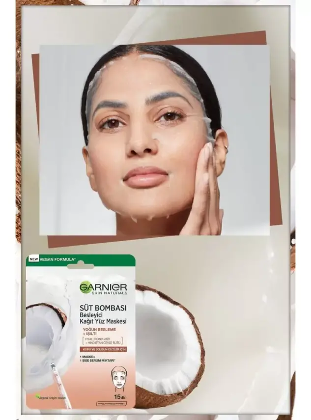 Garnier Süt Bombası Besleyici Kağıt Yüz Maskesi Hindistan Cevizi 28gr - 3