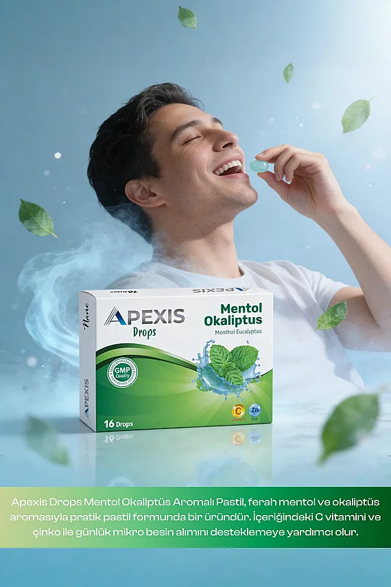 Apexis Drops Mentol Okaliptus Aromalı Pastil 16 Adet - 5