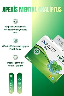 Apexis Drops Mentol Okaliptus Aromalı Pastil 16 Adet - 3