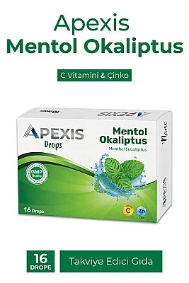 Apexis Drops Mentol Okaliptus Aromalı Pastil 16 Adet - Apexis
