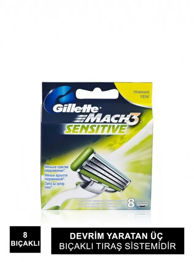 Gillette Mach3 Sensitive Yedek Bıçak 8'li - 1