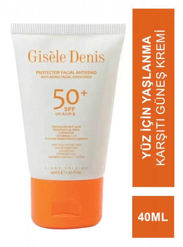 Gisele Denis Anti Aging Facial Sunscreen SPF50+ Yüz İçin Yaşlanma Karşıtı Güneş Koruma Kremi 40 ml - Gisele Denis