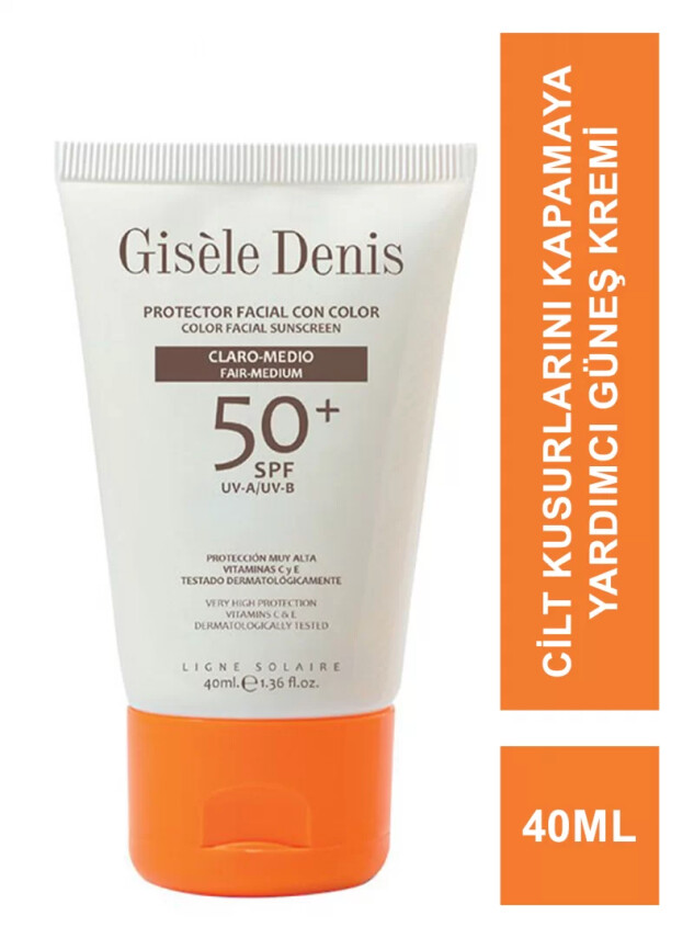 Gisele Denis Color Facial Suncreen Spf50+ Fair/Medium Yüz İçin Renkli Güneş Koruma Kremi 40 ml - Gisele Denis