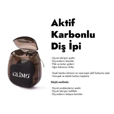 Glimo Aktif Karbonlu Diş İpi 25M - 1
