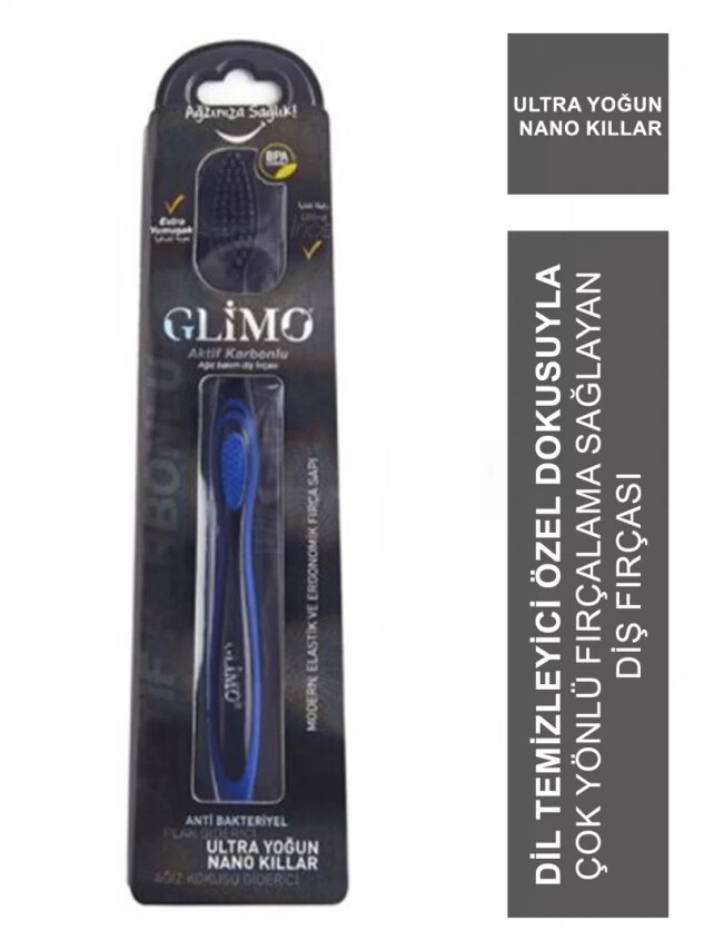 Glimo Aktif Karbonlu Ekstra Yumuşak Ağız Bakım Diş Fırçası - Glimo