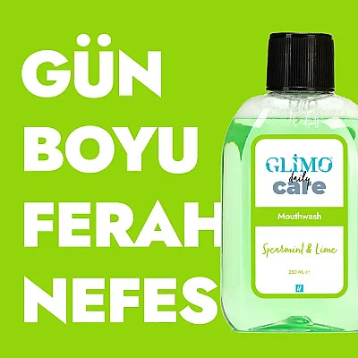 Glimo Care Daily Bahçe Nanesi ve Misket Limonu Ağız Bakım Suyu 250 ml - Glimo