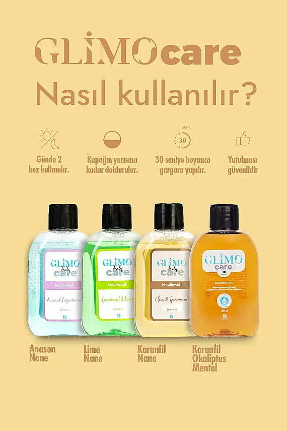 Glimo Daily Care Clove & Spearmint Mouthwash 250ml - 5
