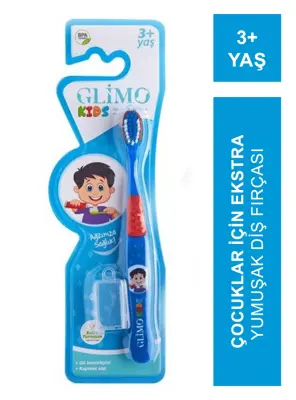 Glimo Kids Ekstra Yumuşak Diş Fırçası 3+ Yaş - Mavi - - Glimo