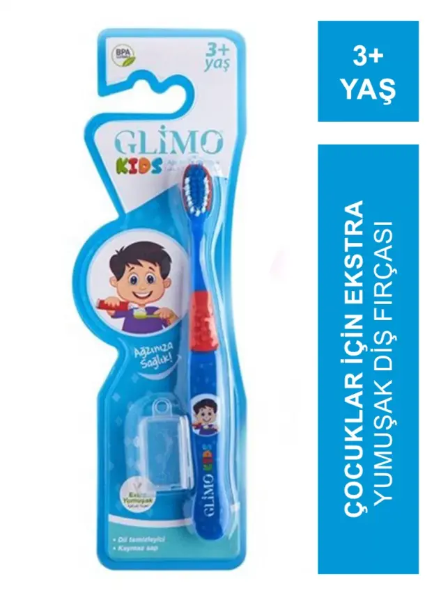 Glimo Kids Ekstra Yumuşak Diş Fırçası 3+ Yaş - Mavi - - 1