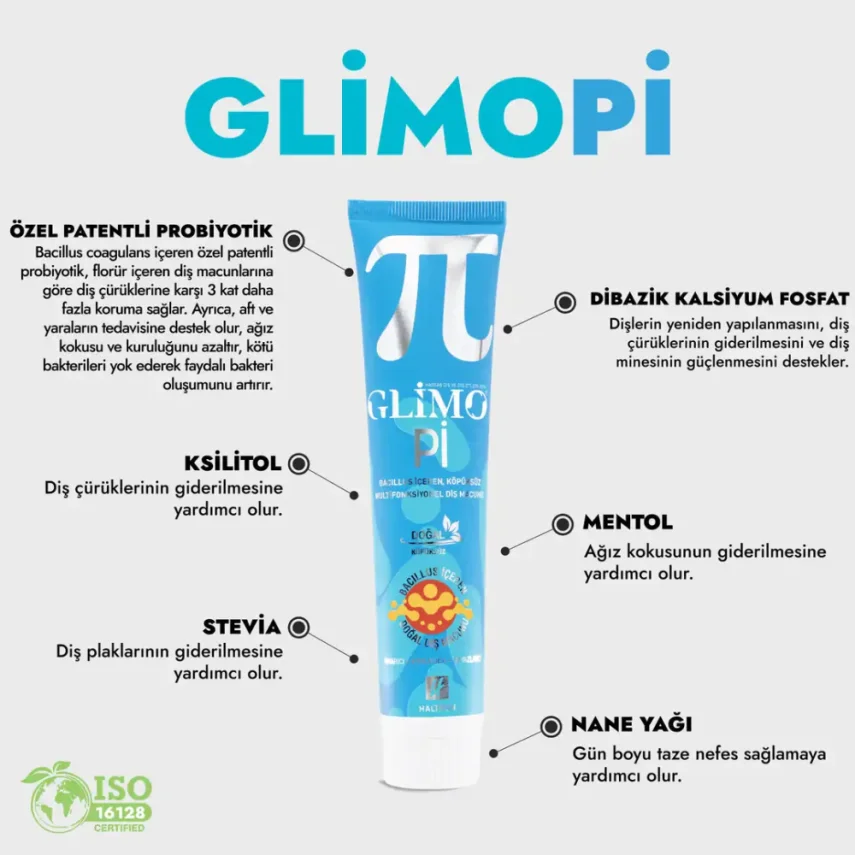 Glimo Pi Probiyotikli Doğal Diş Macunu 75ml - 2