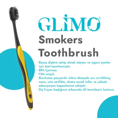 Glimo Smokers Beyazlatıcı Diş Fırçası Medium - 1