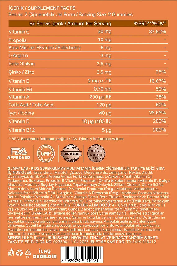 Gummylab. Süper Multivitamin 60 Sakız Tablet - 2