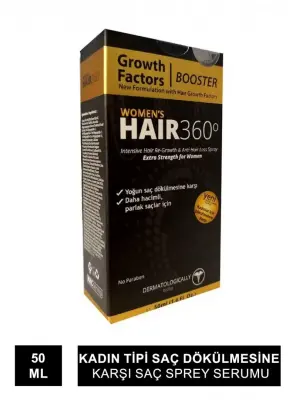 Hair 360 Growth Factors Booster Womens Hair Spray 50ml - Kadınlar için Saç Spreyi - 1