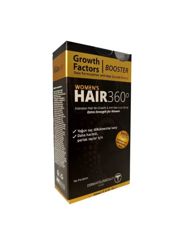Hair 360 Growth Factors Booster Womens Hair Spray 50ml - Kadınlar için Saç Spreyi - 2