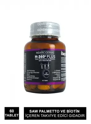 Hair 360 Plus Saw Palmetto ve Biotin 60 Tablet - 1