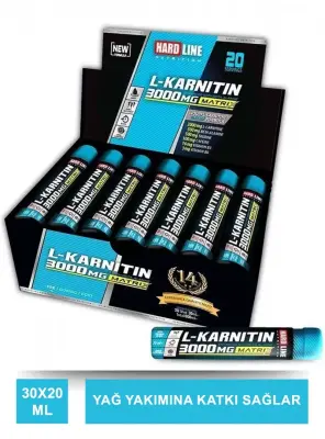 Hardline L-Karnitin Matrix 3000 Mg - Limon Aromalı - 30 ml x 20 Shot - 2