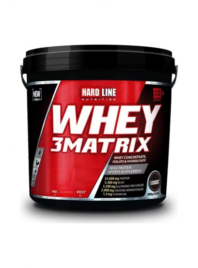 Hardline Whey 3Matrix Çilek Aromalı 4000 gr - Hardline