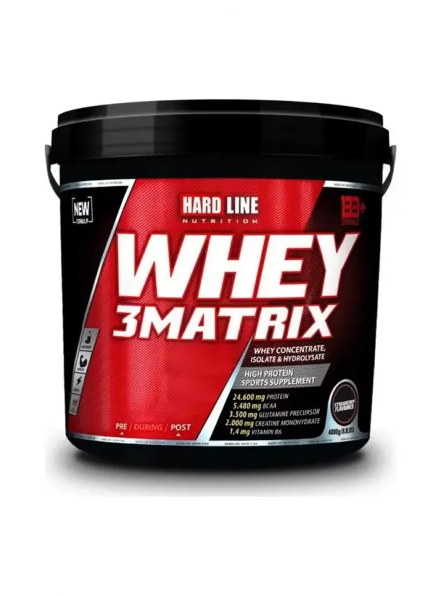 Hardline Whey 3Matrix Çilek Aromalı 4000 gr - 1